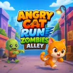 Angry Cat Run Zombies Alley - free online game