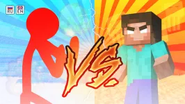 Red Stickman vs Monster School - free online game